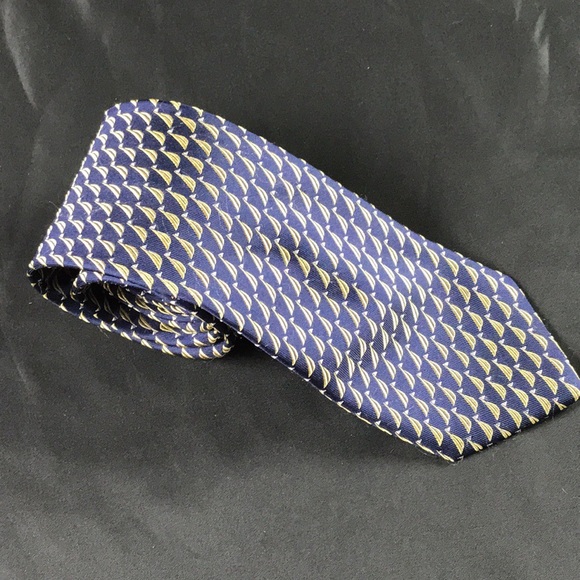 🔴 NAUTICA ship logo Tie navy with yellow ships - Picture 4 of 6